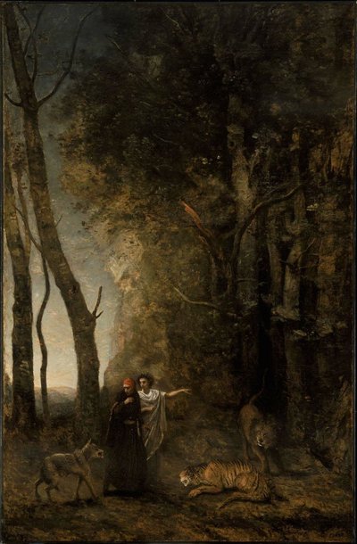 Dante und Virgil von Jean Baptiste Camille Corot